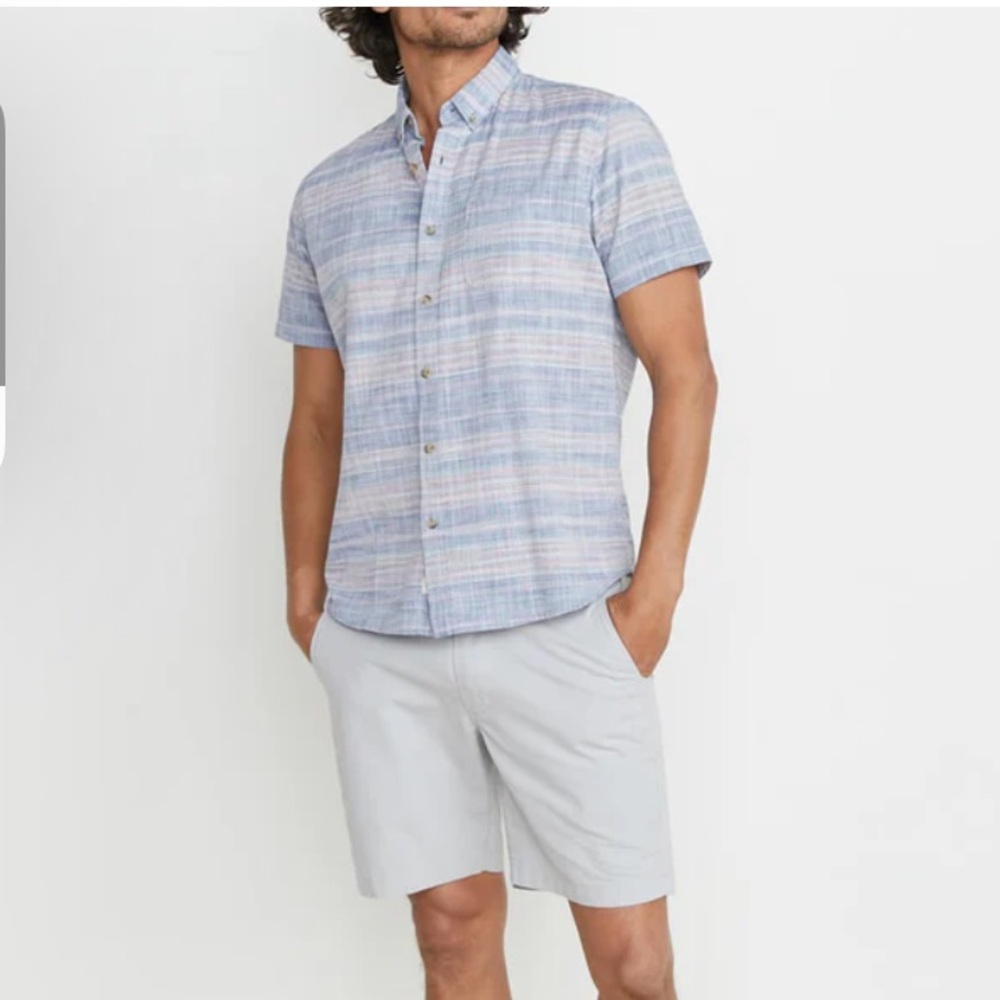 Marine Layer Skyline Shortsleeve Button Down Shirt Size Large
